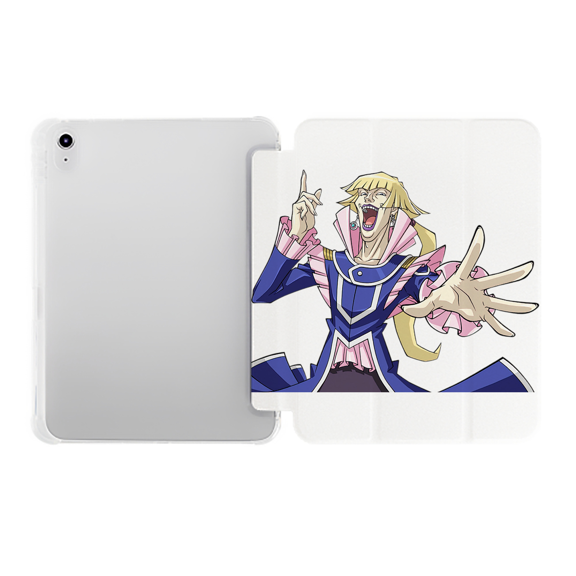 （画像用） 遊☆戯☆王 Yu-Gi-Oh! IPad ケース ペン収納付き 三つ折りスタンド PUレザー×シリコン 対応機種9.5/10.5/10.9インチ
